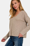 Zenana Dropped Shoulder Long Sleeve T-Shirt