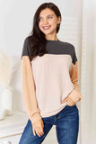 Double Take Color Block Dropped Shoulder T-Shirt